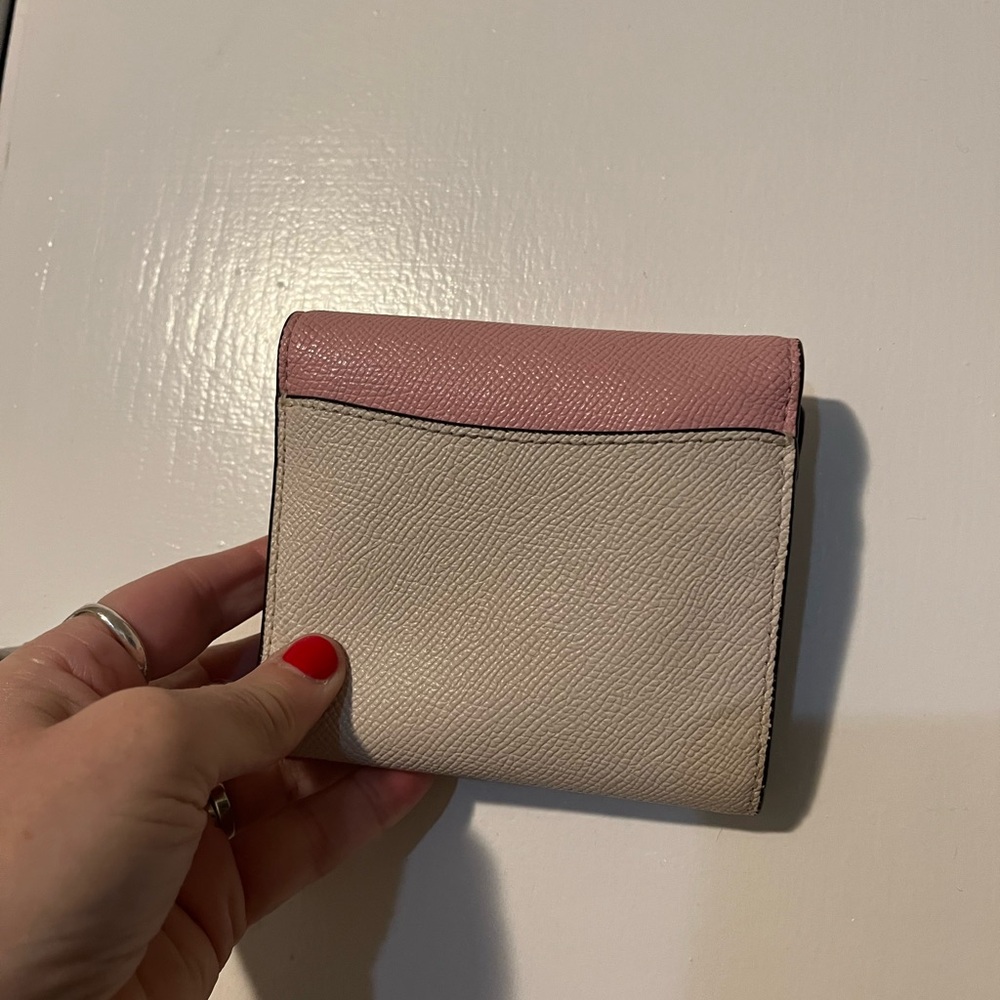 Coach Pink and Cream Leather Wallet - Picture 2 of 8